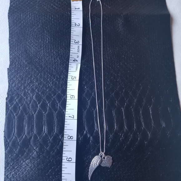 Sterling Silver Heart and Angel Wing Necklace - Picture 3 of 4